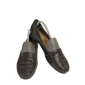 Naturalizer Natural Soul women's  Size 7.5W Brown Slip-On Croc-Embossed Loafers